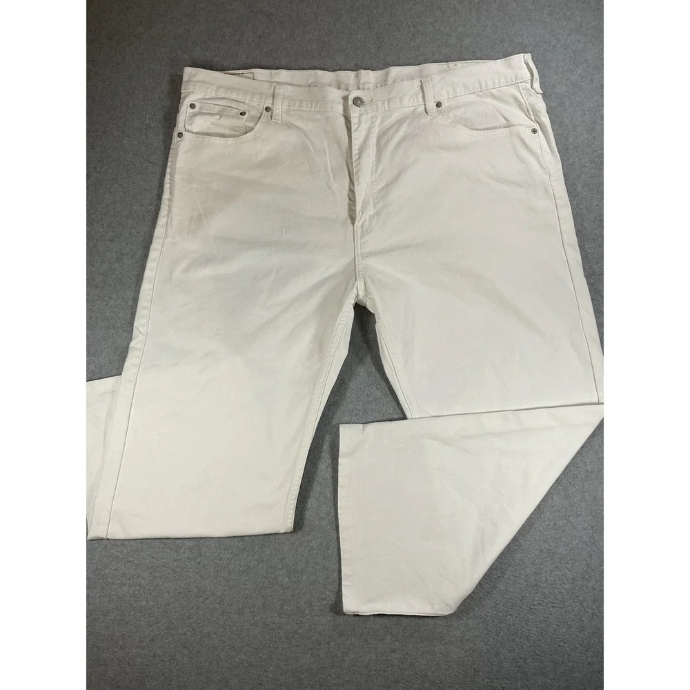 Levis 569 Loose Straight Fit White Denim Jeans Mens 42x32 00569-0164 1642
